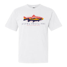 Load image into Gallery viewer, Alpha Delta Phi Fishing Comfort Colors T-Shirt - Fraternity Tee - Kite and Crest

