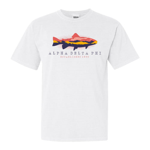 Alpha Delta Phi Fishing Comfort Colors T-Shirt - Fraternity Tee - Kite and Crest