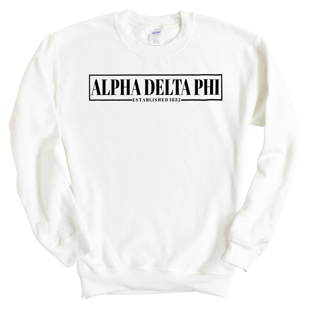 Alpha Delta Phi Fraternal Block Sweatshirt - Fraternity Crewneck Sweatshirt - Kite and Crest