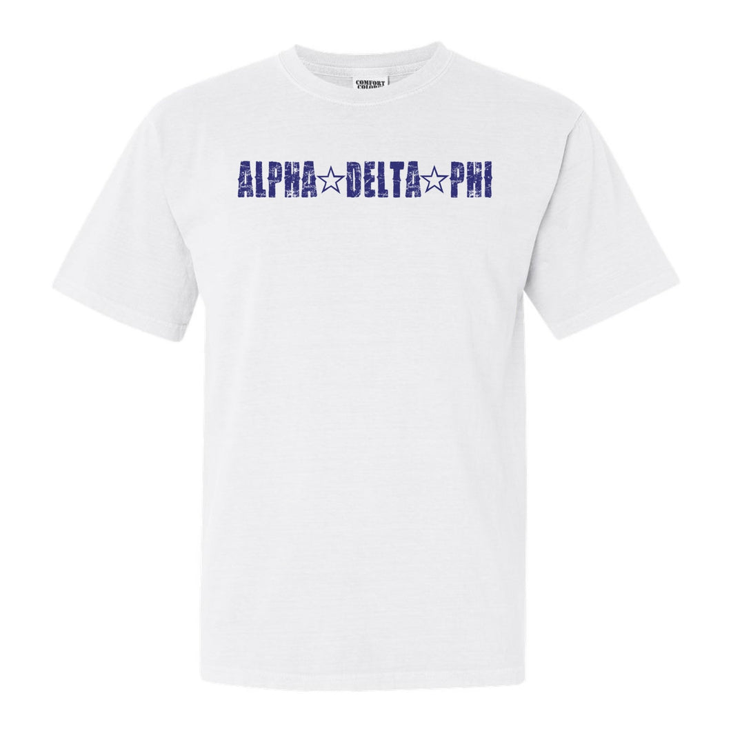 Alpha Delta Phi Fraternal Star Comfort Colors T-Shirt - Fraternity Tee - Kite and Crest