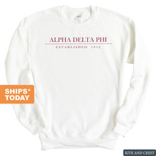 Load image into Gallery viewer, Alpha Delta Phi Old Fashioned Vintage Sweatshirt - Fraternity Crewneck Sweatshirt - Kite and Crest
