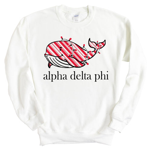 Alpha Delta Phi Red Whale Sweatshirt - Fraternity Crewneck Sweatshirt - Kite and Crest