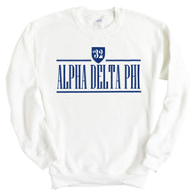 Load image into Gallery viewer, Alpha Delta Phi Shield Sweatshirt - Fraternity Crewneck Sweatshirt - Kite and Crest
