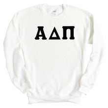 Load image into Gallery viewer, Alpha Delta Pi Sweatshirt | ADPI Basic Black Letters Crewneck Sweatshirt | Alpha Delta Pi Sorority Gift Idea - Kite and Crest
