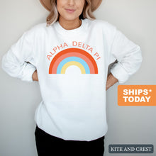 Load image into Gallery viewer, Alpha Delta Pi Sweatshirt - ADPI Colorful Rainbow Crewneck Sweatshirt - Kite and Crest

