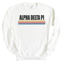 Load image into Gallery viewer, Alpha Delta Pi Sweatshirt | ADPI Colorful Stripes Crewneck Sweatshirt | Alpha Delta Pi Sorority Gift Idea - Kite and Crest
