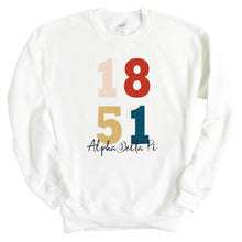 Load image into Gallery viewer, Alpha Delta Pi Sweatshirt | ADPI Colorful Year Crewneck Sweatshirt | Alpha Delta Pi Sorority Gift Idea - Kite and Crest
