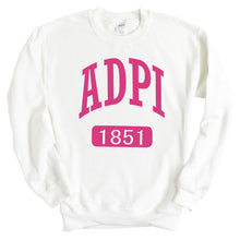 Load image into Gallery viewer, Alpha Delta Pi Sweatshirt | ADPI Large Established Crewneck Sweatshirt | Alpha Delta Pi Sorority Gift Idea - Kite and Crest
