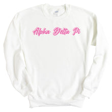 Load image into Gallery viewer, Alpha Delta Pi Sweatshirt | ADPI Neon Pink Colored Crewneck Sweatshirt | Alpha Delta Pi Sorority Gift Idea - Kite and Crest

