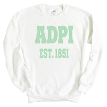 Load image into Gallery viewer, Alpha Delta Pi Sweatshirt - ADPI Sporty Established Crewneck Sweatshirt - Kite and Crest
