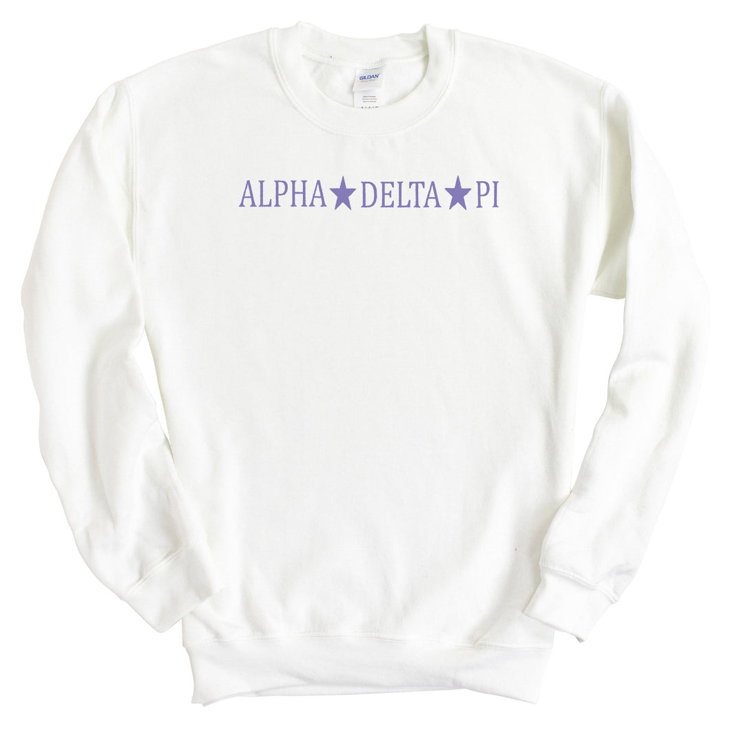 Alpha Delta Pi Sweatshirt - ADPI Straight Star Crewneck Sweatshirt - Kite and Crest