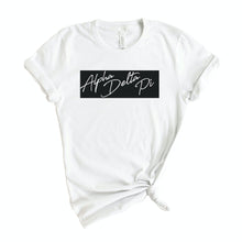 Load image into Gallery viewer, Alpha Delta Pi T-shirt - ADPI Black Box Tee - Kite and Crest
