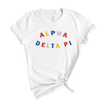 Load image into Gallery viewer, Alpha Delta Pi T-Shirt | ADPI Circular Colorful Shirt | Alpha Delta Pi Sorority Gift Idea - Kite and Crest
