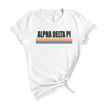 Load image into Gallery viewer, Alpha Delta Pi T-Shirt | ADPI Colorful Stripes Shirt | Alpha Delta Pi Sorority Gift Idea - Kite and Crest
