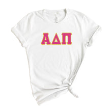 Load image into Gallery viewer, Alpha Delta Pi T-shirt - ADPI Cute Letters Tee - Kite and Crest
