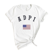 Load image into Gallery viewer, Alpha Delta Pi T-shirt - ADPI USA Tee - Kite and Crest
