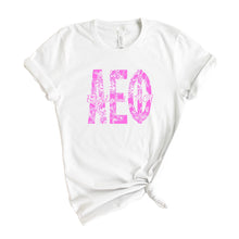 Load image into Gallery viewer, Alpha Epsilon Phi Pink Floral Sorority T-Shirt - Kite and Crest
