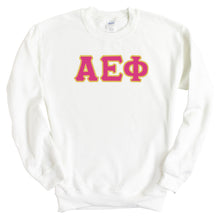 Load image into Gallery viewer, Alpha Epsilon Phi Sweatshirt - AEPHI Cute Letters Crewneck Sweatshirt - Kite and Crest
