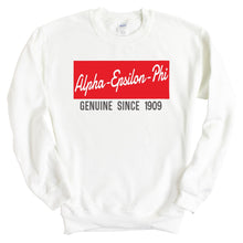 Load image into Gallery viewer, Alpha Epsilon Phi Sweatshirt - AEPHI Genuine Sorority Crewneck Sweatshirt - Kite and Crest
