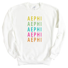 Load image into Gallery viewer, Alpha Epsilon Phi Sweatshirt - AEPHI Modern Stacked Crewneck Sweatshirt - Kite and Crest
