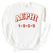 Load image into Gallery viewer, Alpha Epsilon Phi Sweatshirt - AEPHI Red Arch Crewneck Sweatshirt - Kite and Crest
