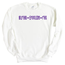 Load image into Gallery viewer, Alpha Epsilon Phi Sweatshirt | AEPHI Rock Star Crewneck Sweatshirt | Alpha Epsilon Phi Sorority Gift Idea - Kite and Crest
