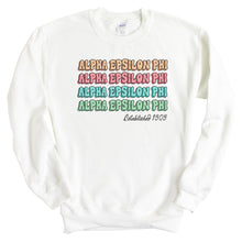 Load image into Gallery viewer, Alpha Epsilon Phi Sweatshirt - AEPHI Stencil Crewneck Sweatshirt - Kite and Crest
