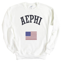 Load image into Gallery viewer, Alpha Epsilon Phi Sweatshirt - AEPHI USA Crewneck Sweatshirt - Kite and Crest
