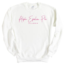 Load image into Gallery viewer, Alpha Epsilon Phi Sweatshirt | AEPHI Vintage Alumna Crewneck Sweatshirt | Alpha Epsilon Phi Sorority Gift Idea - Kite and Crest
