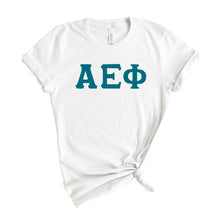 Load image into Gallery viewer, Alpha Epsilon Phi T-Shirt | AEPHI Basic Large Letters Shirt | Alpha Epsilon Phi Sorority Gift Idea - Kite and Crest
