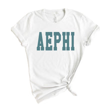 Load image into Gallery viewer, Alpha Epsilon Phi T-shirt - AEPHI Blue Retro Tee - Kite and Crest
