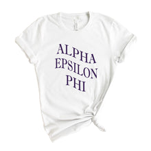 Load image into Gallery viewer, Alpha Epsilon Phi T-Shirt | AEPHI Large and Wavy Letters Shirt | Alpha Epsilon Phi Sorority Gift Idea - Kite and Crest
