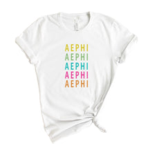 Load image into Gallery viewer, Alpha Epsilon Phi T-shirt - AEPHI Modern Stacked Tee - Kite and Crest
