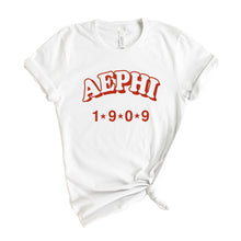 Load image into Gallery viewer, Alpha Epsilon Phi T-shirt - AEPHI Red Arch Tee - Kite and Crest
