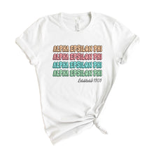 Load image into Gallery viewer, Alpha Epsilon Phi T-shirt - AEPHI Stencil Tee - Kite and Crest
