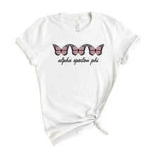 Load image into Gallery viewer, Alpha Epsilon Phi T-shirt - AEPHI Three Butterflies Tee - Kite and Crest
