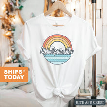 Load image into Gallery viewer, Alpha Epsilon Phi T-shirt - AEPHI Wavy Rainbow Tee - Kite and Crest
