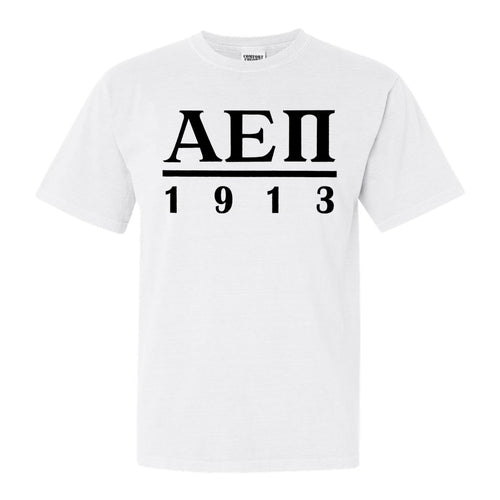 Alpha Epsilon Pi Comfort Colors T-Shirt - AEPI Black Letters Shirt - Kite and Crest