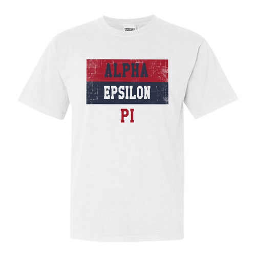 Alpha Epsilon Pi Comfort Colors T-Shirt - AEPI Colorful Stripe Shirt - Kite and Crest