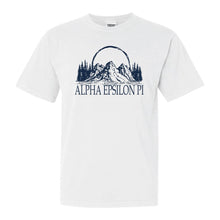 Load image into Gallery viewer, Alpha Epsilon Pi Comfort Colors T-Shirt - AEPI Epic Mountain Shirt - Kite and Crest
