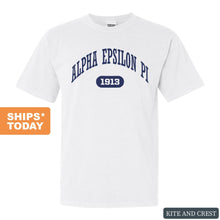 Load image into Gallery viewer, Alpha Epsilon Pi Comfort Colors T-Shirt - AEPI Fraternal Arch Shirt - Kite and Crest
