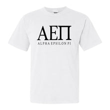 Load image into Gallery viewer, Alpha Epsilon Pi Comfort Colors T-Shirt - AEPI Fraternal Block Shirt - Kite and Crest
