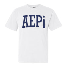 Load image into Gallery viewer, Alpha Epsilon Pi Comfort Colors T-Shirt - AEPI Intrinsic Lettered Shirt - Kite and Crest
