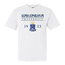 Load image into Gallery viewer, Alpha Epsilon Pi Comfort Colors T-Shirt - AEPI Large Crest Shirt - Kite and Crest
