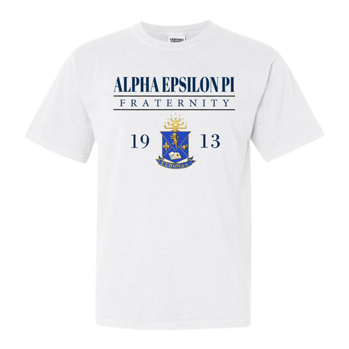 Alpha Epsilon Pi Comfort Colors T-Shirt - AEPI Large Crest Shirt - Kite and Crest