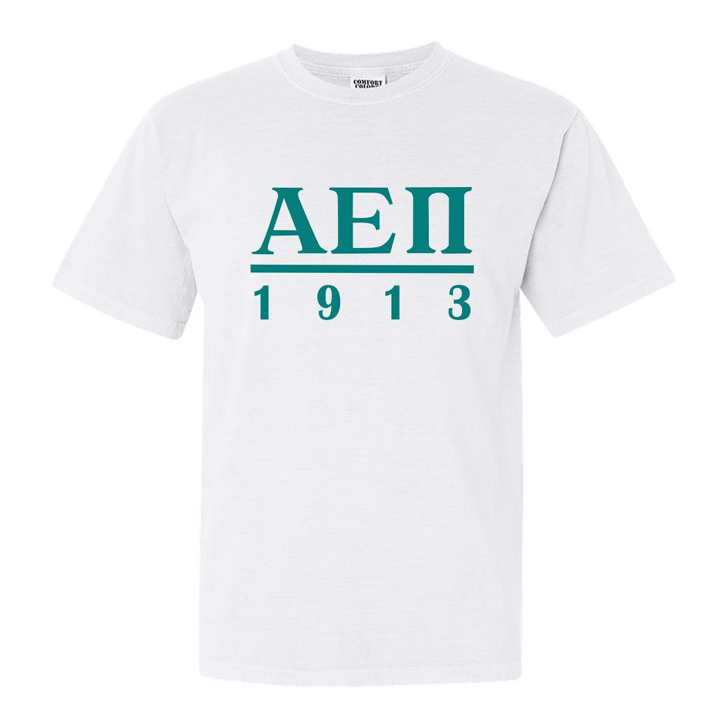 Alpha Epsilon Pi Comfort Colors T-Shirt - AEPI Lettered Basic Shirt - Kite and Crest