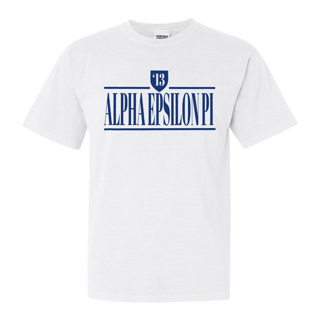 Alpha Epsilon Pi Comfort Colors T-Shirt - AEPI Shield Shirt - Kite and Crest