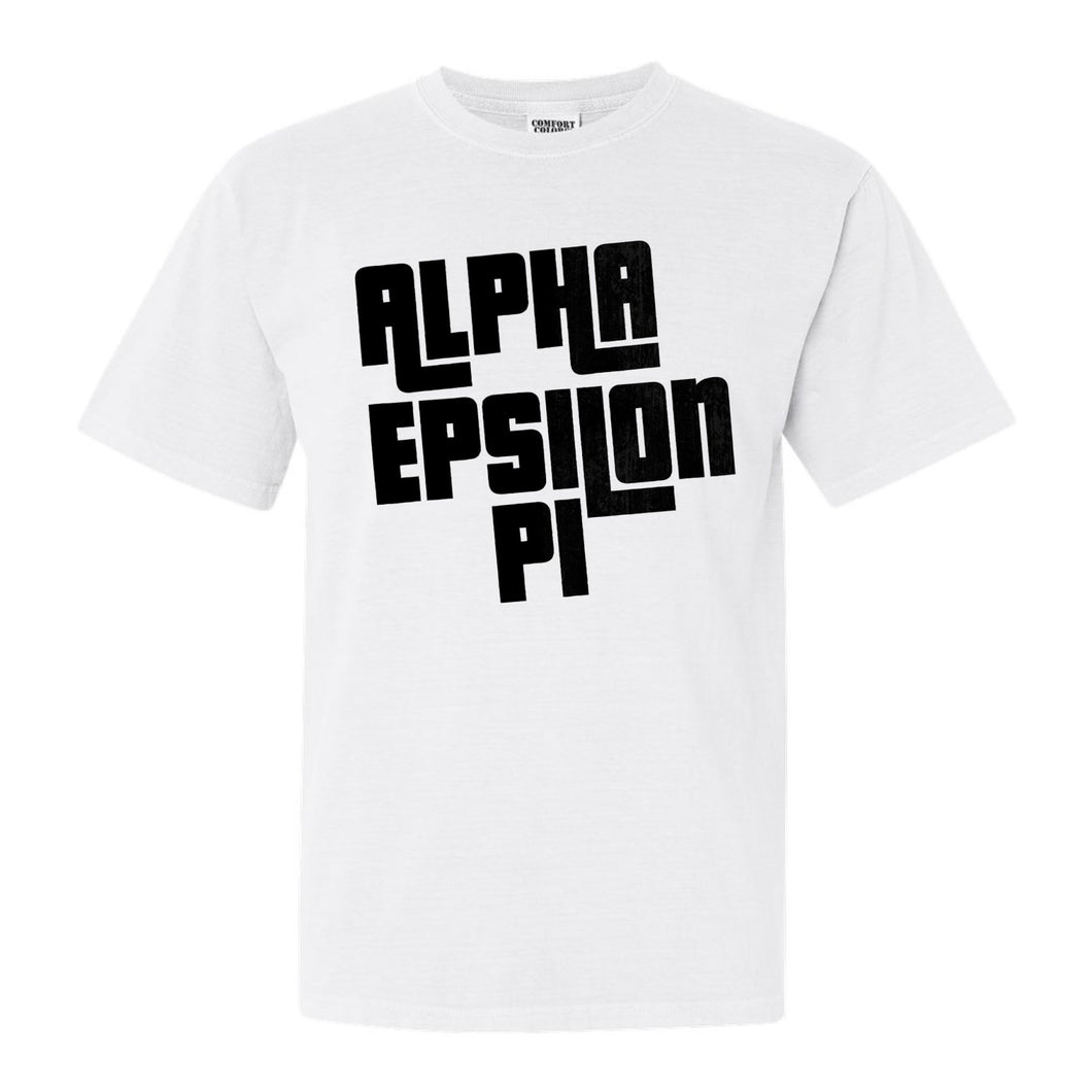Alpha Epsilon Pi Comfort Colors T-Shirt - AEPI Stacked Letters Shirt - Kite and Crest
