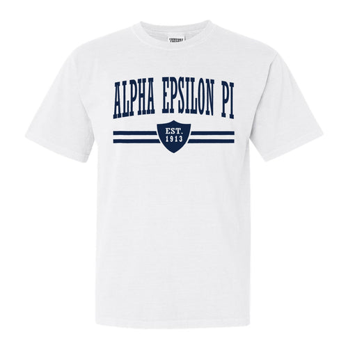 Alpha Epsilon Pi Comfort Colors T-Shirt - AEPI Striped Shield Shirt - Kite and Crest