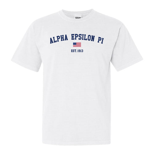 Alpha Epsilon Pi Comfort Colors T-Shirt - AEPI USA Flag Shirt - Kite and Crest